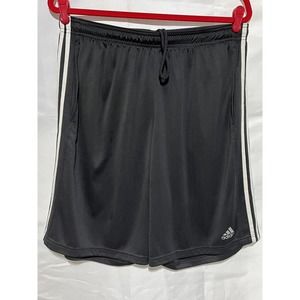 Adidas Men Size L Climacool Shorts Gray & White Athletic Gym Pockets Drawstring